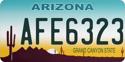 AZ license plate AFE6323