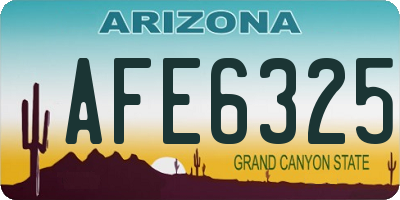 AZ license plate AFE6325