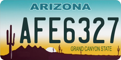 AZ license plate AFE6327