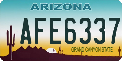 AZ license plate AFE6337