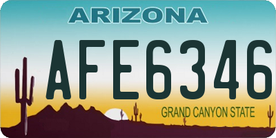 AZ license plate AFE6346