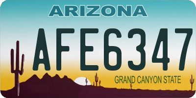 AZ license plate AFE6347