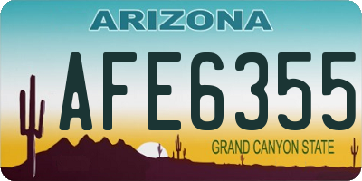 AZ license plate AFE6355