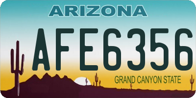 AZ license plate AFE6356