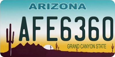 AZ license plate AFE6360