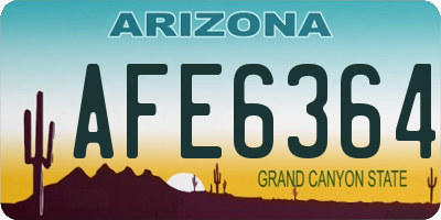 AZ license plate AFE6364