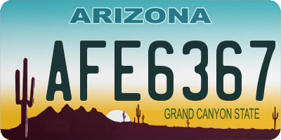 AZ license plate AFE6367