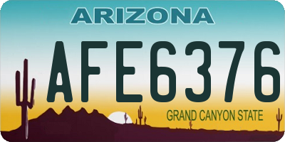 AZ license plate AFE6376