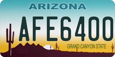 AZ license plate AFE6400