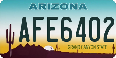 AZ license plate AFE6402