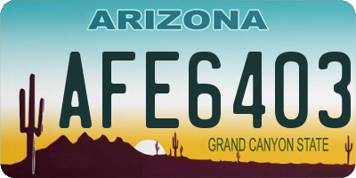 AZ license plate AFE6403