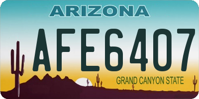 AZ license plate AFE6407