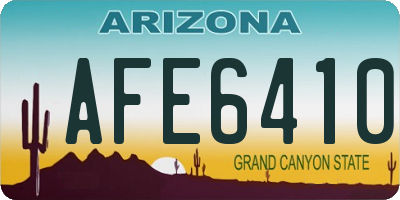 AZ license plate AFE6410
