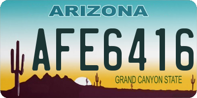 AZ license plate AFE6416