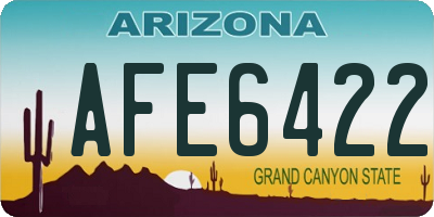 AZ license plate AFE6422