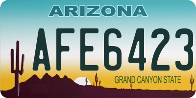 AZ license plate AFE6423