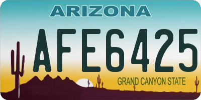 AZ license plate AFE6425
