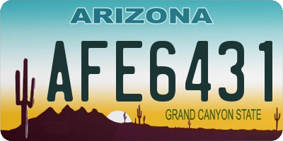 AZ license plate AFE6431