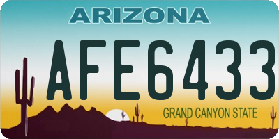 AZ license plate AFE6433