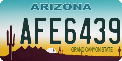 AZ license plate AFE6439