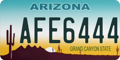 AZ license plate AFE6444