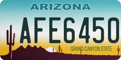 AZ license plate AFE6450