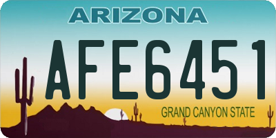 AZ license plate AFE6451