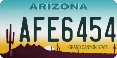 AZ license plate AFE6454