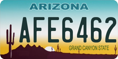 AZ license plate AFE6462