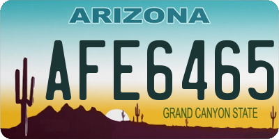 AZ license plate AFE6465