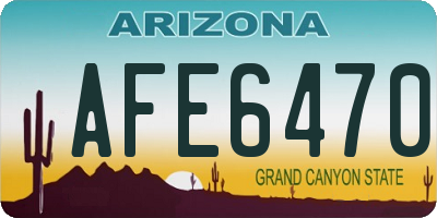 AZ license plate AFE6470