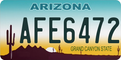 AZ license plate AFE6472