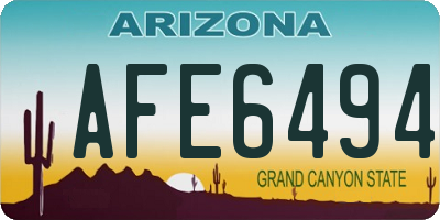 AZ license plate AFE6494