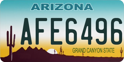 AZ license plate AFE6496