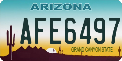 AZ license plate AFE6497