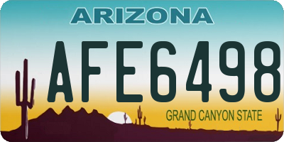 AZ license plate AFE6498