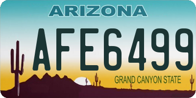 AZ license plate AFE6499