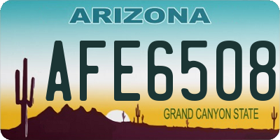 AZ license plate AFE6508