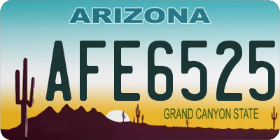 AZ license plate AFE6525