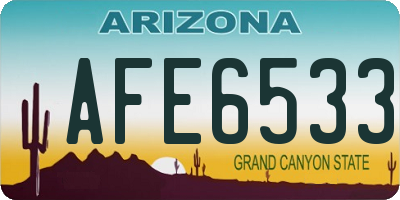 AZ license plate AFE6533