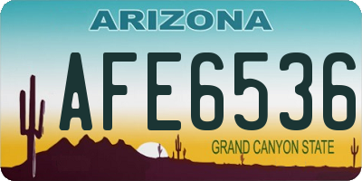 AZ license plate AFE6536