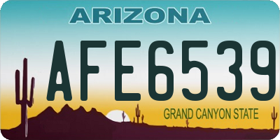 AZ license plate AFE6539