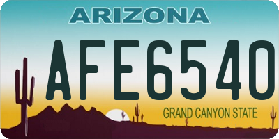 AZ license plate AFE6540