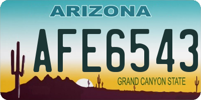 AZ license plate AFE6543