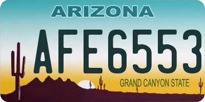 AZ license plate AFE6553