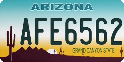 AZ license plate AFE6562
