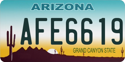 AZ license plate AFE6619