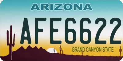 AZ license plate AFE6622