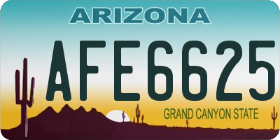AZ license plate AFE6625