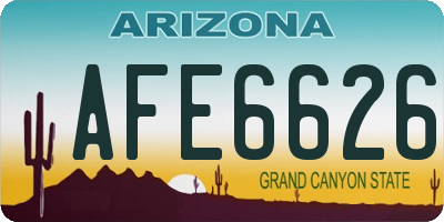 AZ license plate AFE6626